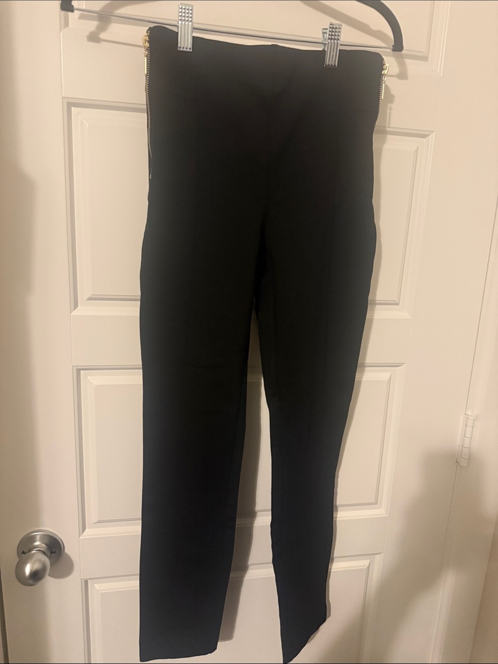 INC International Concepts Black Slim Dress Pants with Gold Zippers
